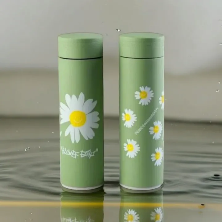 Buy Multicolor Flower Print Glass Water Bottle, 1 pcs, 300ml Online at Best Price In Bangladesh