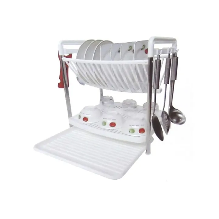 Buy Kitchen Organizer Rack with Water Storing Tray, Plate & Dish Rack Utensil Basket Online at Best Price In Bangladesh