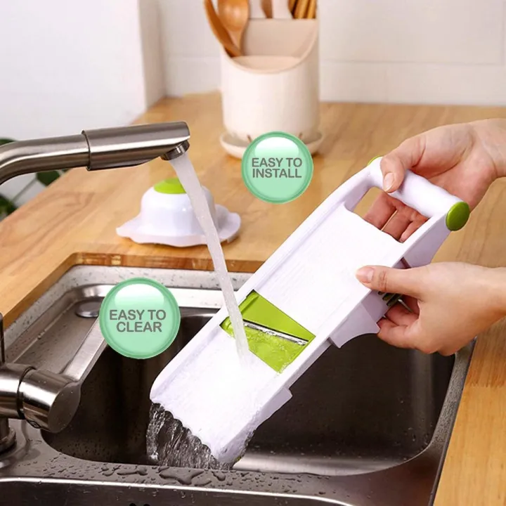 Buy Mandoline Slicer Vegetable Mandolin, Fruit zucchini Slicer, French Fry Cutter, Food Waffle,Julienne Grater Sharp Stainless Steel Blades   Online at Best Price In Bangladesh