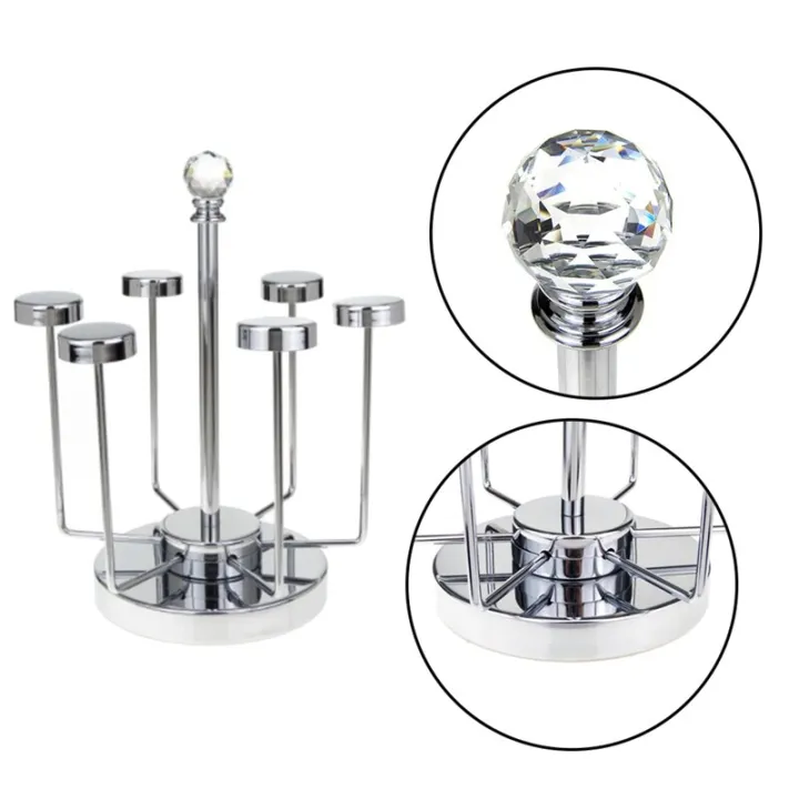 Buy Rotating Cup Mug Glass Holder Rack Stainless Steel 6 Cups Drying Rack Stand Made Stainless Steel   Online at Best Price In Bangladesh