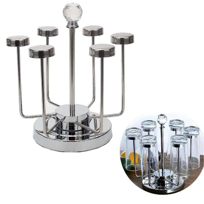 Buy Rotating Cup Mug Glass Holder Rack Stainless Steel 6 Cups Drying Rack Stand Made Stainless Steel   Online at Best Price In Bangladesh