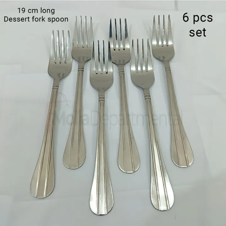 Buy Lionel 6 pcs stainless steel Dessert fork spoon silver color best for tableware line design 19 cm long  Online at Best Price In Bangladesh