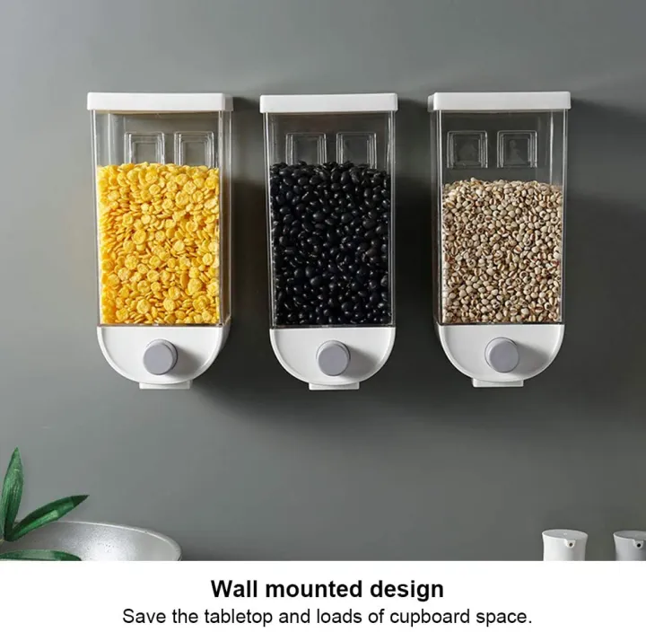 Buy Dispenser Dry Food Dispenser Square Dry Food Dispenser Wall Mounted Grain Storage Container Laundry Bead Cereal Dispenser for Kitchen Online at Best Price In Bangladesh