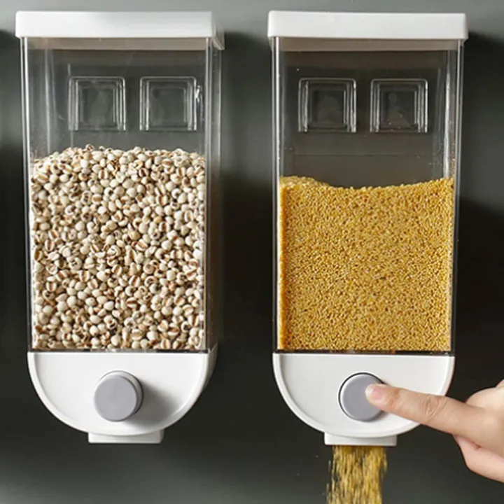 Buy Dispenser Dry Food Dispenser Square Dry Food Dispenser Wall Mounted Grain Storage Container Laundry Bead Cereal Dispenser for Kitchen Online at Best Price In Bangladesh