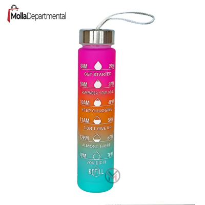 Buy 1pc 300ml large capacity pink gradient PC water bottle, with sticker sports and fitness portable straw cup, for home and travel outdoor use Online at Best Price In Bangladesh