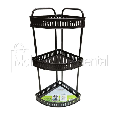 Buy  3 Tier Wall Hanging Metal Corner Shelf coffee color    Online at Best Price In Bangladesh