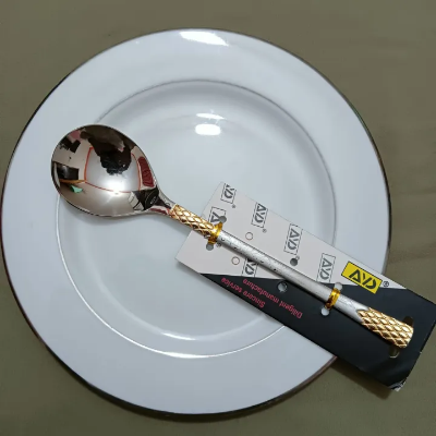 Buy AYD Big Size Heavy Sup Spoon premium quality Big Size sup spoon 20 cm long Sup spoon golden and Silver spoon , Best tableware Sup Spoon Design-2   Online at Best Price In Bangladesh