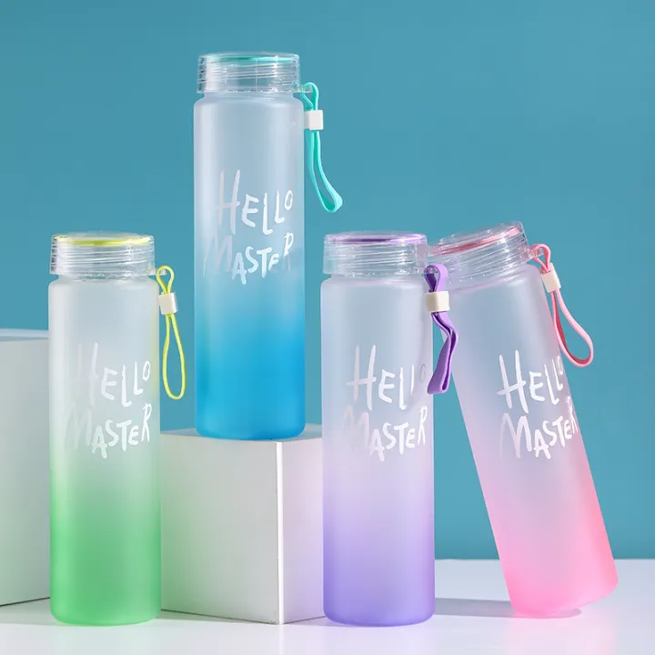 Buy 1 pcs glass water bottle a Most popular college girls gradient color reusable glass cup plastic lid drink water bottle   Online at Best Price In Bangladesh
