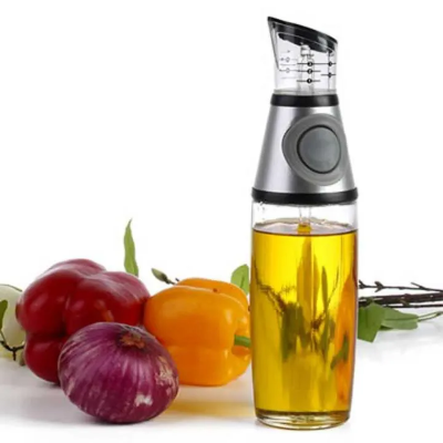 Buy Glass Oil Dispenser Bottle Container with Press & Measure Pourer for Kitchen Cooking, 500ml  Online at Best Price In Bangladesh