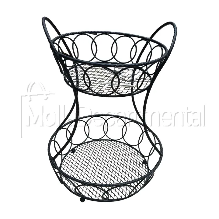 Buy Two Tier black metalic fruit basket black  Online at Best Price In Bangladesh