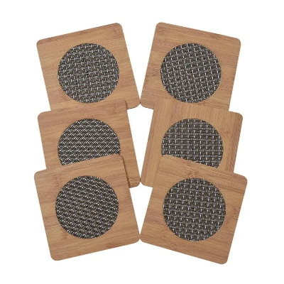 Buy 6 Pieces set (L size) Bamboo Wood Coasters or Heat Insulation Pad / Table Mats Placemats for Big Pans Pots- (17 X 17 Cm) Online at Best Price In Bangladesh