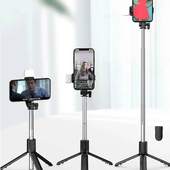 Buy   Portable Mobile Phone Tripod Selfie Stick for Taking Photos Live Streaming Rechargeable Bluetooth Remote Control  Online at Best Price In Bangladesh