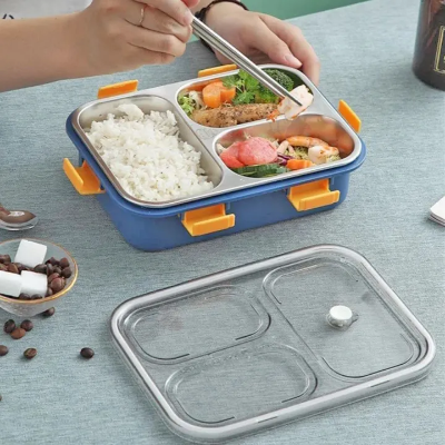 Buy 3 Compartment Stainless Steel Insulated Lunch Box for Kids, Boys and Girls Perfect Tiffin Box school at Best Price In Bangladesh
