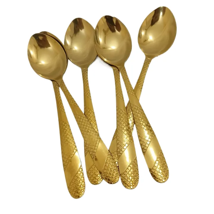 Buy  6 pcs stainless steel golden color tea spoon at Best Price In Bangladesh