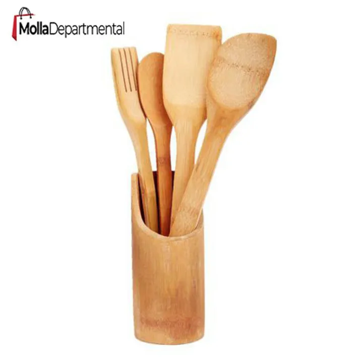 Buy 4 pcs Bamboo Kitchen Cooking Tools Utensils Set Spatulas Spoons  at Best Price In Bangladesh