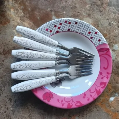 Buy  YUCHANG Black Berry 6 pcs Stainless Steel sweet Spoons Mini Fork Coffee forkspoon at Best Price In Bangladesh