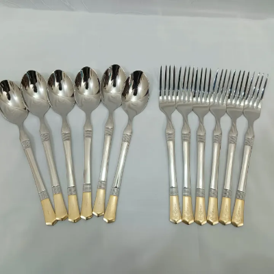 Buy AYD premium golden design spoon stainless steel Tea spoon Magnet proof spoon mirror polish 15cm long spoon 12 pcs set or any 6 pcs tea or any 6 pcs fork spoon that you order at Best Price In Bangladesh