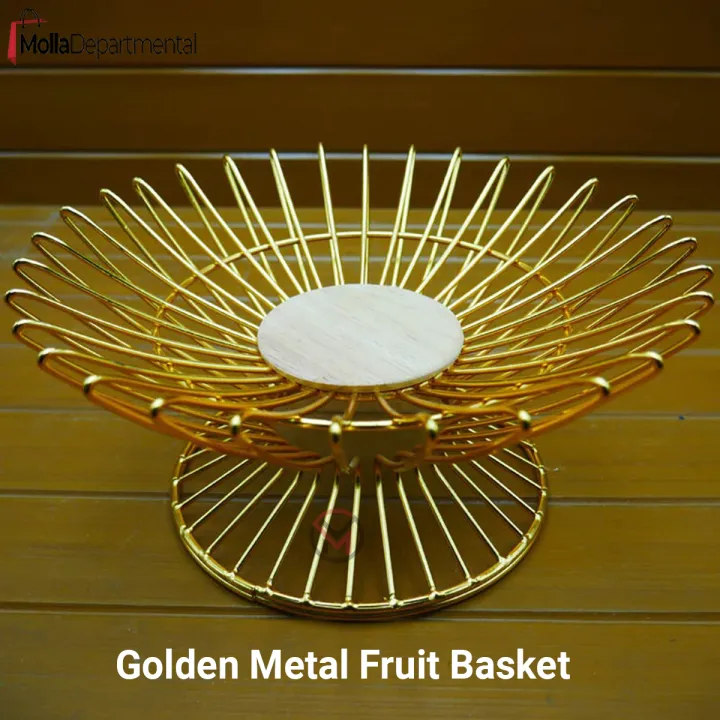 Buy  Indispensable - Superb Quality - 1 pcs Golden Metal Fruit Basket Storage Rack - Kitchen & Dining - Express Yourelf - Modern and Trendy at Best Price In Bangladesh