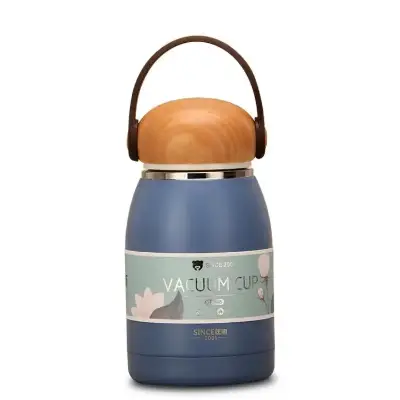 Buy 320ml Wooden Lid Portable Handle Stainless Steel Termos water Bottle, Custom Logo School Kid Double Wall Vacuum Flask  at Best Price In Bangladesh