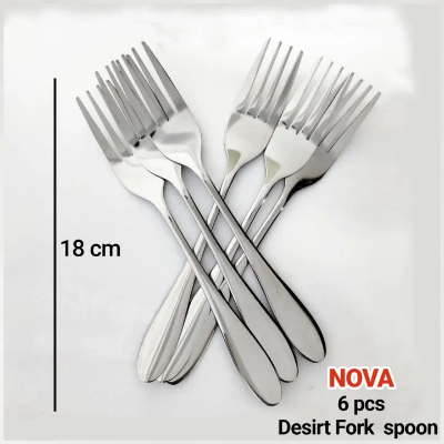 Buy  (Set Of 6) Nova Brand New Stainless Steel Desert Fork Spoon,6 Pcs Set, Silver - Chopsticks  at Best Price In Bangladesh