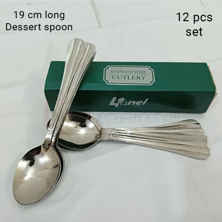 Buy  Lionel 12 pcs stainless steel Dessert Tea spoon silver color best for tableware line design 19 cm long at Best Price In Bangladesh