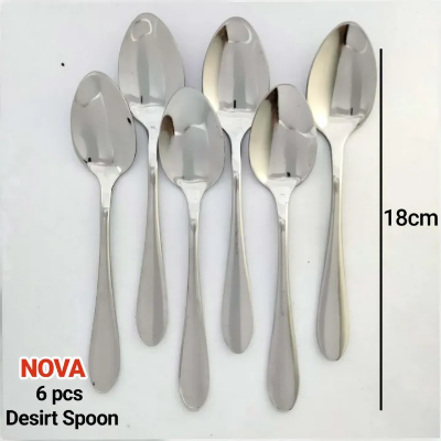 Buy (Set Of 6) Nova Brand New Stainless Steel Desert Tea Spoon,6 Pcs Set, Silver 18Cm - Chopsticks at Best Price In Bangladesh