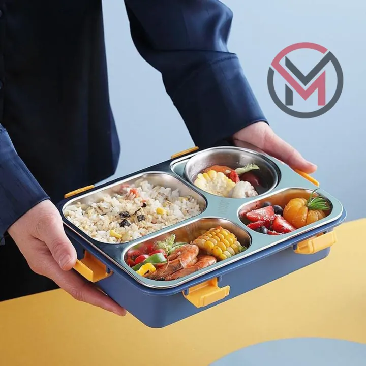 Buy Thermal Insulation 4 Compartment Lunch Boxes (Multicolor) at Best Price In Bangladesh