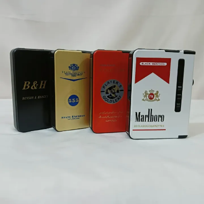 Buy 1 pcs Gas Lighter Inside Cigaarette Box Case Cigaarette Holder Automatic Storage Box golden stat express 4 color and design available at Best Price In Bangladesh