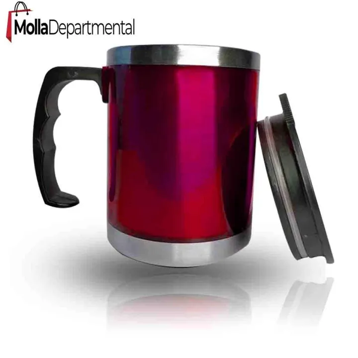 Buy Stainless Steel Plain Red Travel Coffee Mug, Capacity: 400 ml  at Best Price In Bangladesh