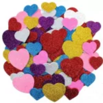 Picture of Glitter Foam LOVE/HEART Self-Adhesive - Ideal for Arts & Crafts Projects