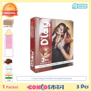 Picture of D'Lay Long Lasting Dotted Chocolate Flavoured Condom 1 Pack (3 Pcs)