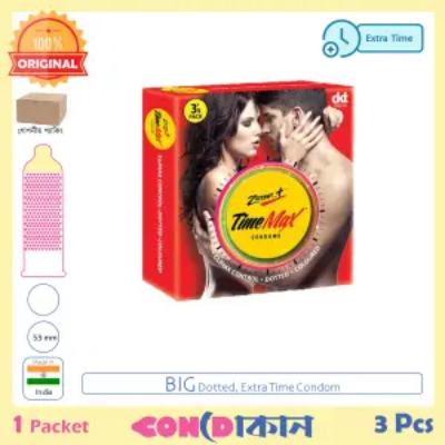 Picture of Zaroor Plus Time Max Extra Time Dotted Condom 1 Pack (3 Pcs)