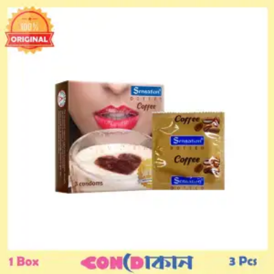 Picture of Sensation Super Dotted Coffee Flavor Condom 1 Box (3 pcs)