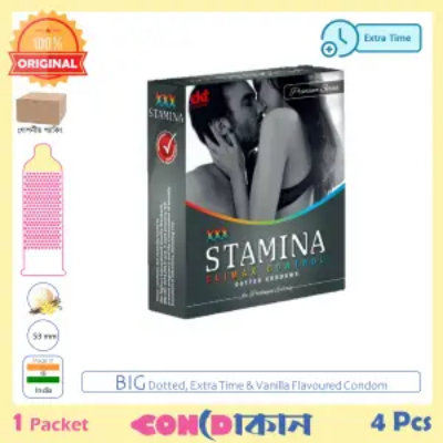 Picture of XXX Stamina Extra Time Dotted Premium Series Condom 1 Pack (4 Pcs)