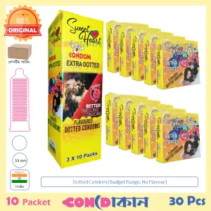 Picture of Trust Me Sweet Heart Dotted Condom 10 Pack (30 Pcs)