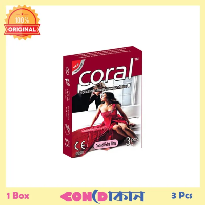 Picture of Coral Dotted Extra Time Condom 1 Box ( 3 Pcs )