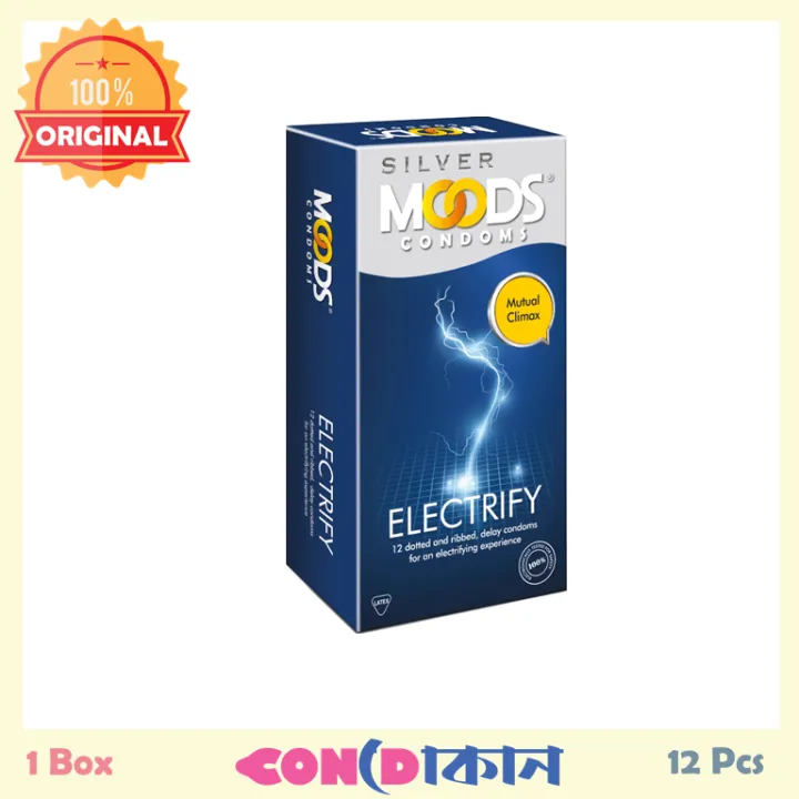 Picture of Moods Silver  Electrify Condoms 1 Box (12 Pcs)