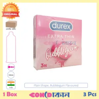Picture of Durex Extra Thin Bubblegum Condom 1  Box (3 Pcs) Indian