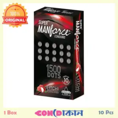 Picture of Manforce 1500 Dots Lichi Flavor Super Condom 1 Box (10 pices)