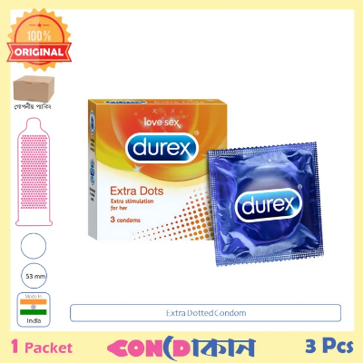 Picture of Durex Extra Dots Condom Indian 1 Pack (3 Pcs)