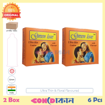 Picture of Green Love Ultra Thin Floral Flavoured Condom 2 Box  (6 Pcs)