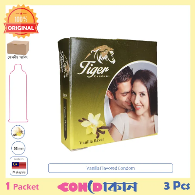 Picture of Tiger Vanilla Flafoured Condom 1 Packet (3 Pcs)