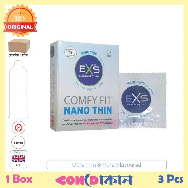 Picture of EXS Nano Thin Comfy Fit Condom 1 Box (3 Pcs) Made in UK