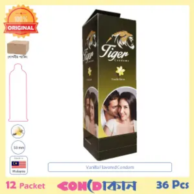 Picture of Tiger Vanilla Flafoured Condom 12 Packet (36 Pcs)