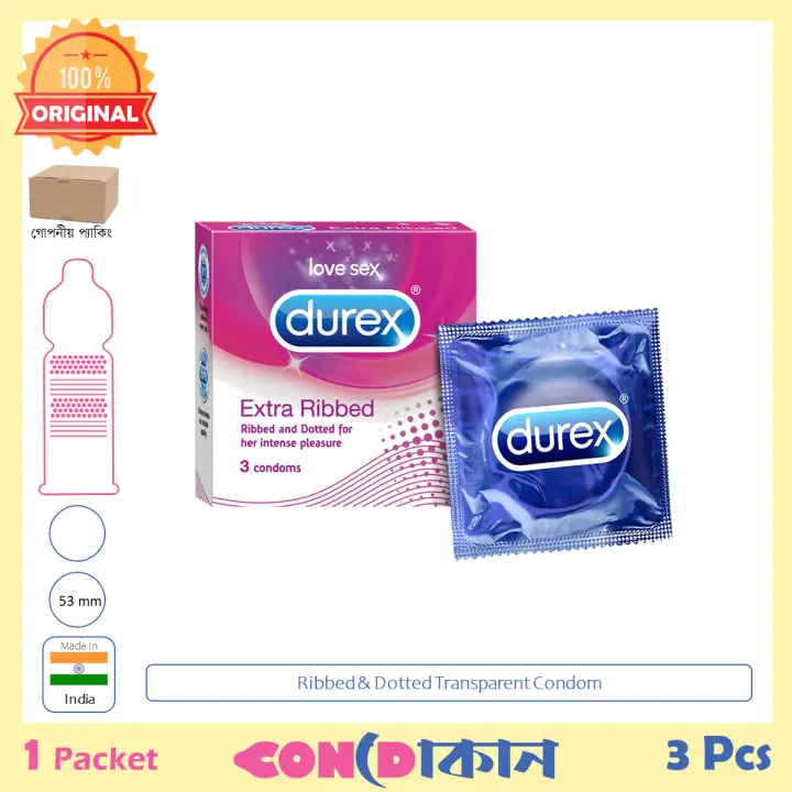 Picture of Durex Extra Ribbed 1 Pack (3 Pcs) Indian