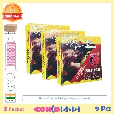 Picture of Trust Me Sweet Heart Dotted Condom 3 Pack (9 Pcs)