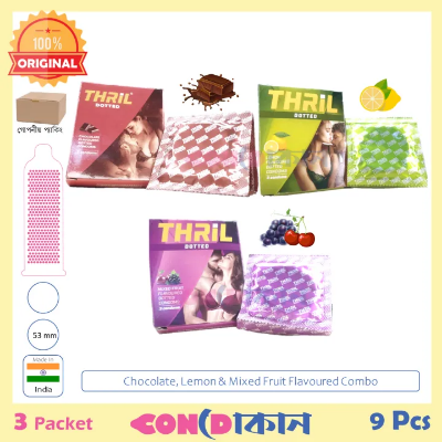 Picture of Thril Dotted Condoms Combo Pack 3 Pack (9pcs)
