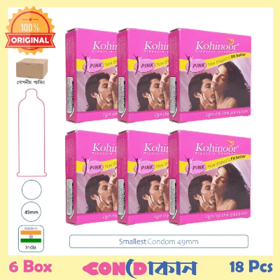 Picture of Kohinoor Pink 49mm Smallest Indian Condom ( Tight Fitting) 6 Box (18 Pcs)