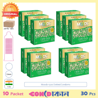 Picture of Moods Gold 1500 Dots Condom 10 Packet (30 Pcs)