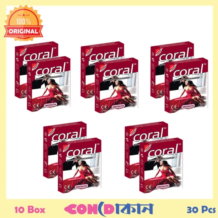 Picture of Coral Dotted Extra Time Condom 10 Box ( 30 Pcs )